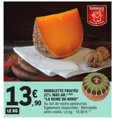 Mimolette Fruitée 27% Mat. Gr. "La Reine du Nord"