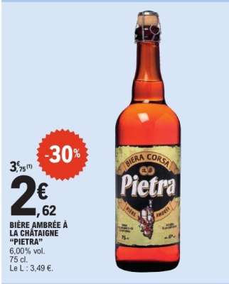 Bière Ambrée à la Châtaigne “Pietra”