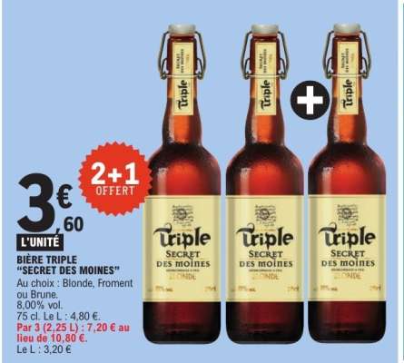 Bière Triple Secret des Moines