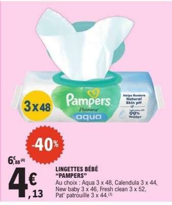 LINGETTES BÉBÉ “PAMPERS”