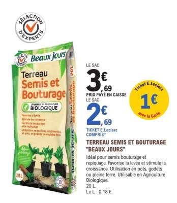 Terreau Semis et Bouturage "Beaux Jours"