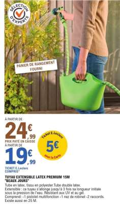 TUYAU EXTENSIBLE LATEX PREMIUM 15M "BEAUX JOURS"