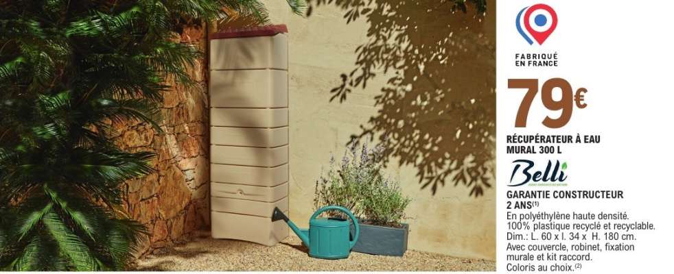 Récupérateur à Eau Mural 300 L