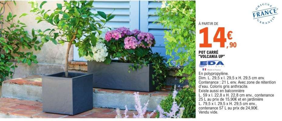 POT CARRÉ 'VOLCANIA UP'
