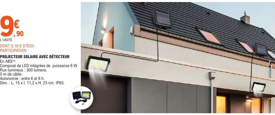 PROJECTEUR SOLAIRE AVEC DÉTECTEUR