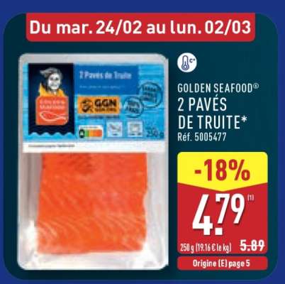 GOLDEN SEAFOOD 2 PAVÉS DE TRUITE