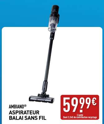 AMBIANO® ASPIRATEUR BALAI SANS FIL