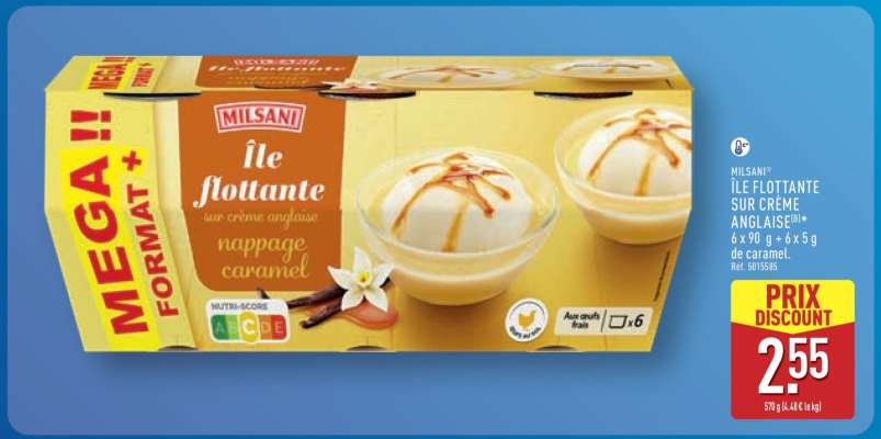 MILSANI Île Flottante sur Crème Anglaise