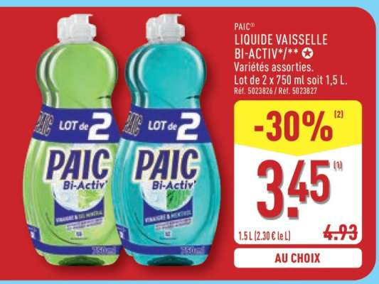PAIC Liquide Vaisselle BI-ACTIV
