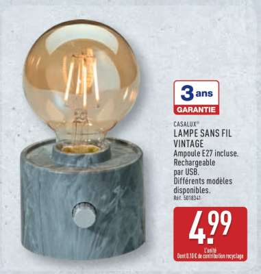 LAMPE SANS FIL VINTAGE