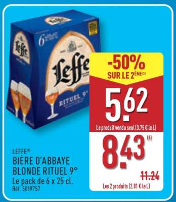 LEFFE® BIÈRE D'ABBAYE BLONDE RITUEL 9°