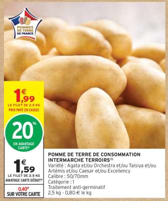 POMME DE TERRE DE CONSOMMATION INTERMARCHE TERROIRS