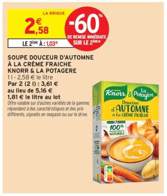 SOUPE DOUCEUR D'AUTOMNE À LA CRÈME FRAÎCHE KNORR & LA POTAGÈRE