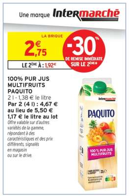 100% PUR JUS MULTIFRUITS PAQUITO