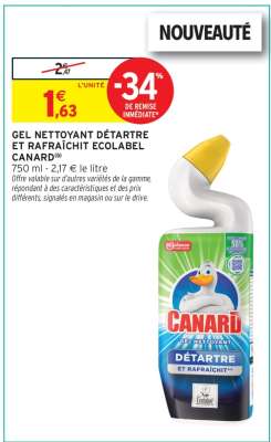 GEL NETTOYANT DÉTARTRE ET RAFRAÎCHIT ECOLABEL CANARD