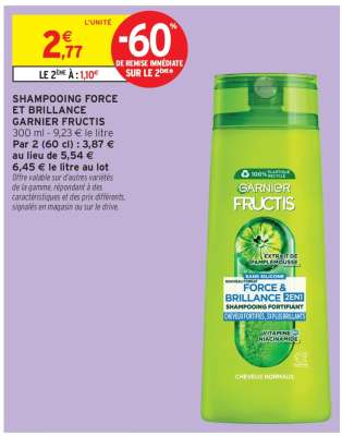 SHAMPOOING FORCE ET BRILLANCE GARNIER FRUCTIS