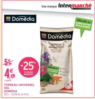 TERREAU UNIVERSEL 50L DOMÉDIA