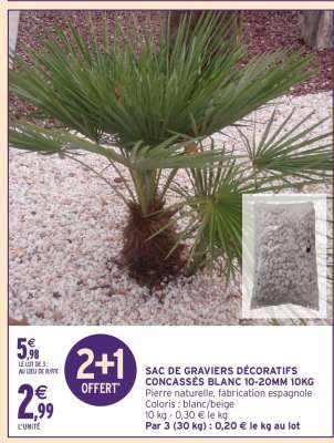 SAC DE GRAVIERS DÉCORATIFS CONCASSÉS BLANC 10-20MM 10KG