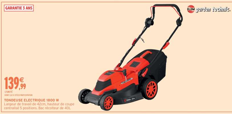 Tondeuse électrique 1800 W