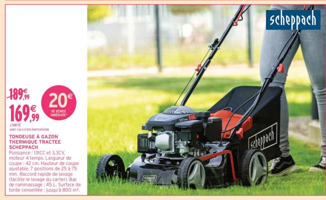 TONDEUSE A GAZON THERMIQUE TRACTEE SCHEPPACH