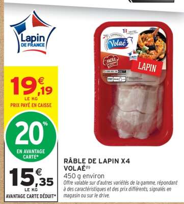 Râble de Lapin x4 Volaé