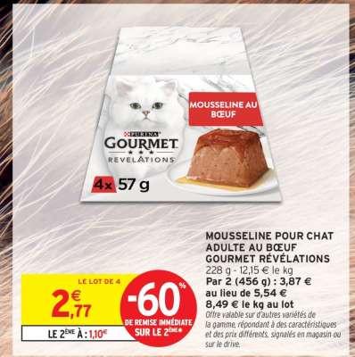 MOUSSELINE POUR CHAT ADULTE AU BOEUF GOURMET RÉVÉLATIONS