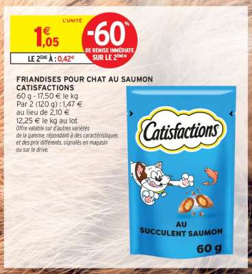 Friandises pour chat au saumon Catisfactions