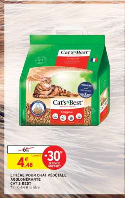 Litière pour chat végétale agglomérante Cat's Best