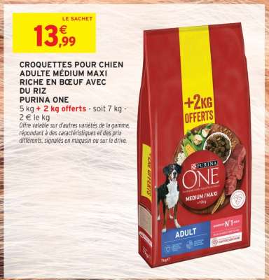 Purina One Croquettes pour Chien Adulte Medium Maxi