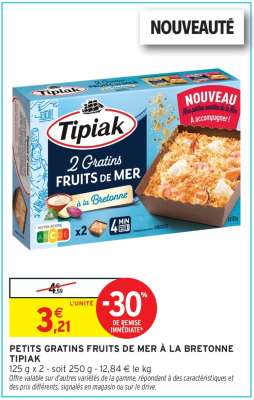 PETITS GRATINS FRUITS DE MER À LA BRETONNE TIPIAK