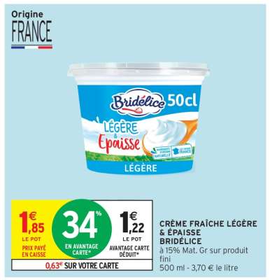 Crème Fraîche Légère Épaisse Bridélice