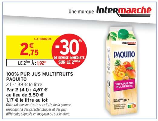 100% PUR JUS MULTIFRUITS PAQUITO