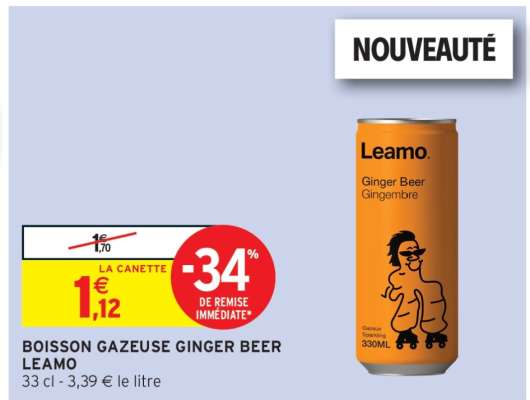 Boisson Gazeuse Ginger Beer Leamo