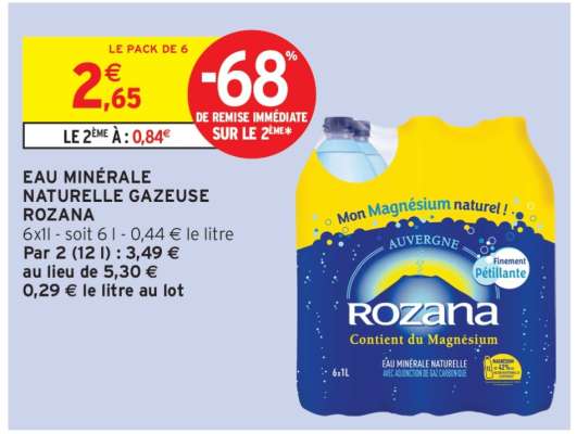 Eau Minérale Naturelle Gazeuse 'Rozana'