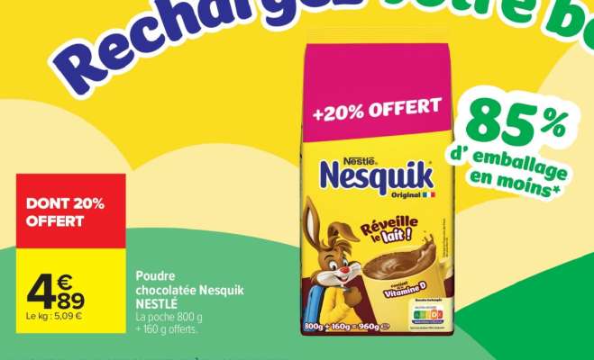 POUDRE CHOCOLATÉE NESQUIK NESTLÉ