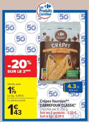 Crêpes fourrées CARREFOUR CLASSIC’