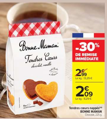 Tendres coeurs nappés BONNE MAMAN