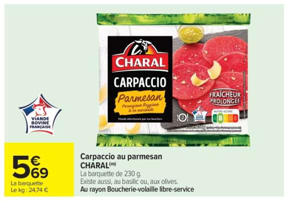 Carpaccio au parmesan CHARAL