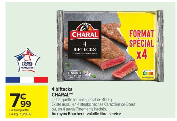 4 Biftecks CHARAL