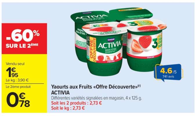 Yaourts aux fruits "Offre Découverte" ACTIVIA