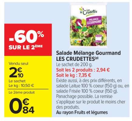 Salade mélange gourmand LES CRUDETTES