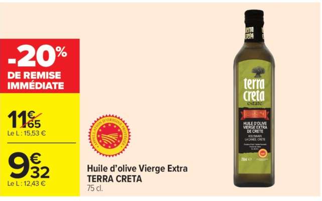 Huile d'olive Vierge Extra TERRA CRETA
