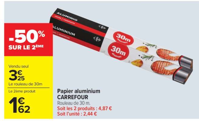 Papier aluminium CARREFOUR