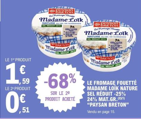 Le Fromage Fouetté Madame Loïk Nature Sel Réduit