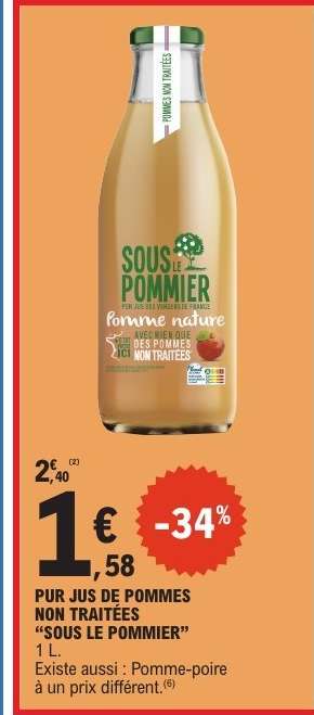 PUR JUS DE POMMES NON TRAITÉES "SOUS LE POMMIER"