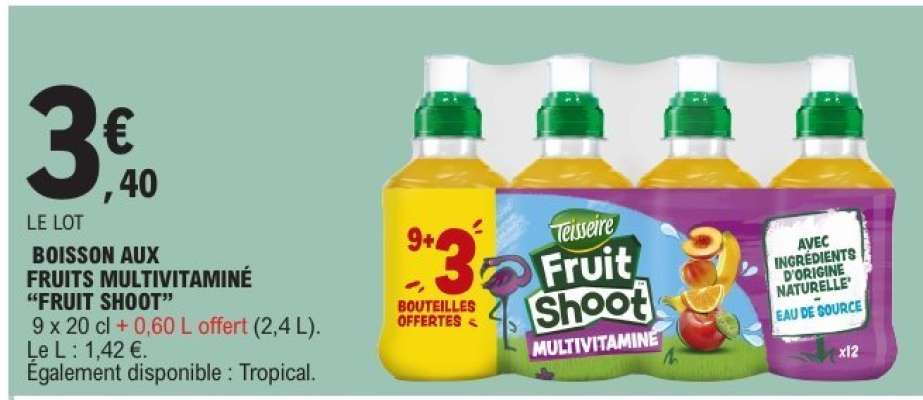 Boisson aux fruits multivitaminé Fruit Shoot