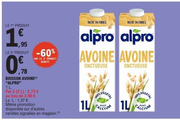 Boisson Avoine "Alpro"