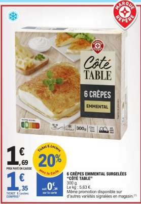 6 CRÊPES EMMENTAL SURGELÉES "CÔTÉ TABLE"