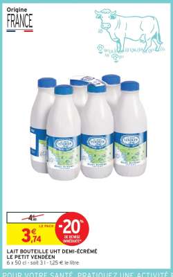 LAIT BOUTEILLE UHT DEMI-ÉCRÉMÉ