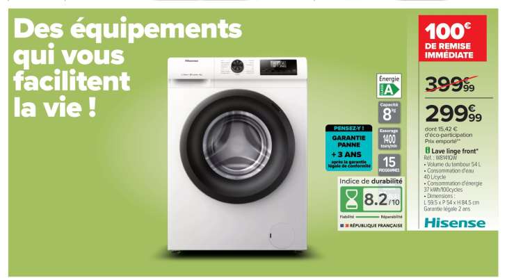 Hisense Lave-linge front